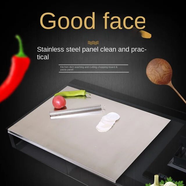 Multifunctional 304 Stainless Steel Chopping Board for Home Baking and Cooking with Cutting Guides and Measuring Ruler, 40*30cm